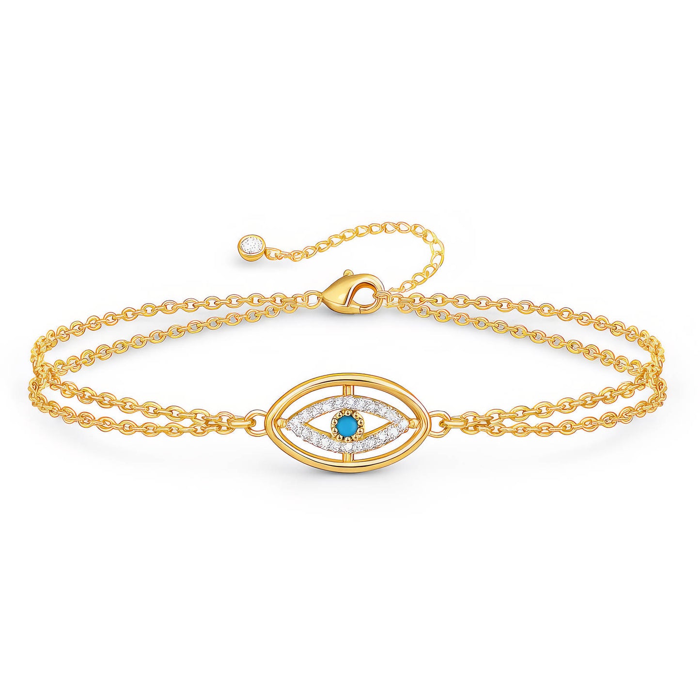 18K Gold Plated Steel Evil Eye Bracelet