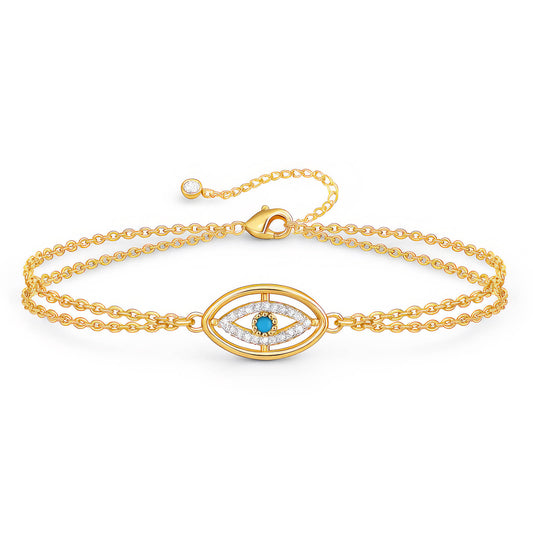 18K Gold Plated Steel Evil Eye Bracelet