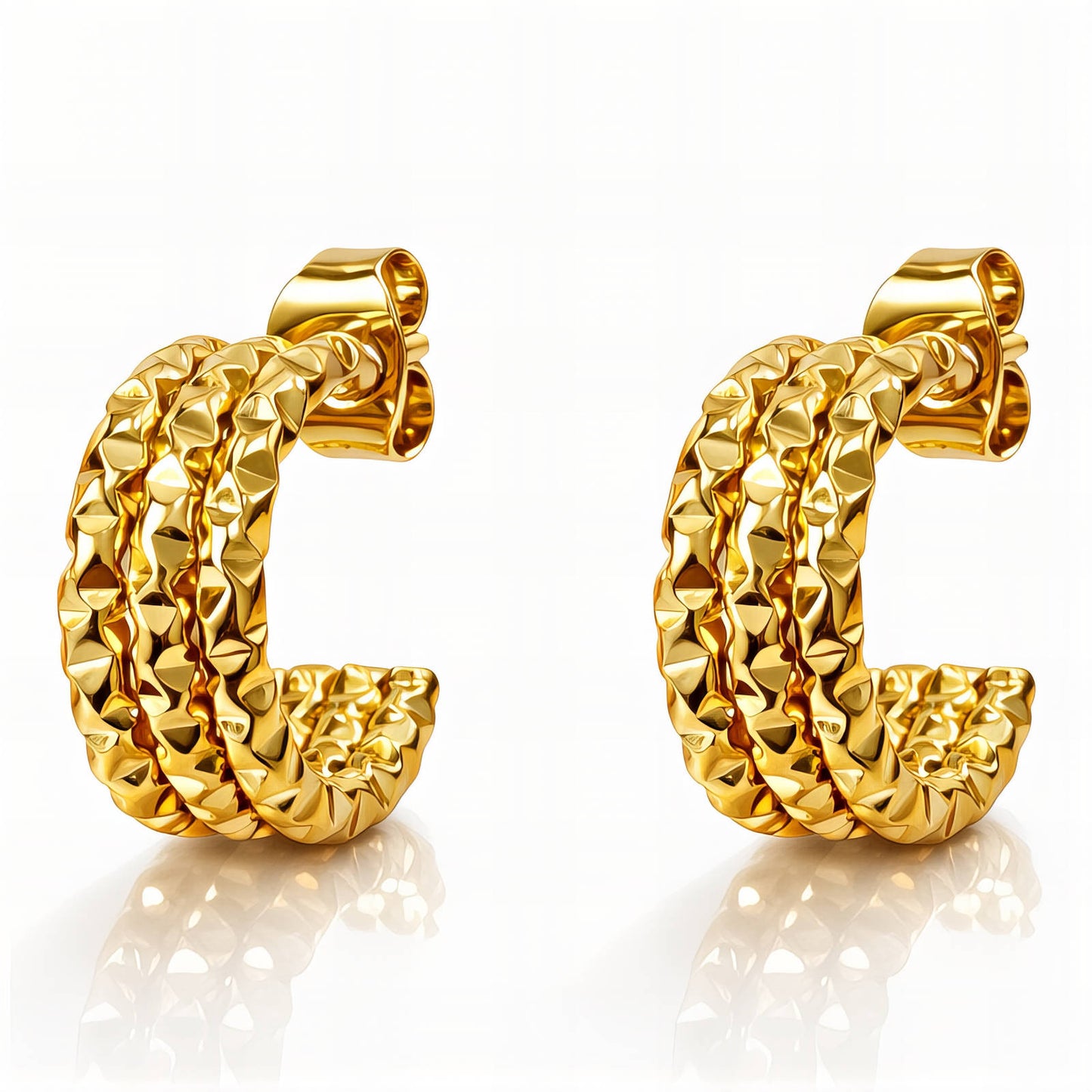 18K Gold Plated Steel Earrings