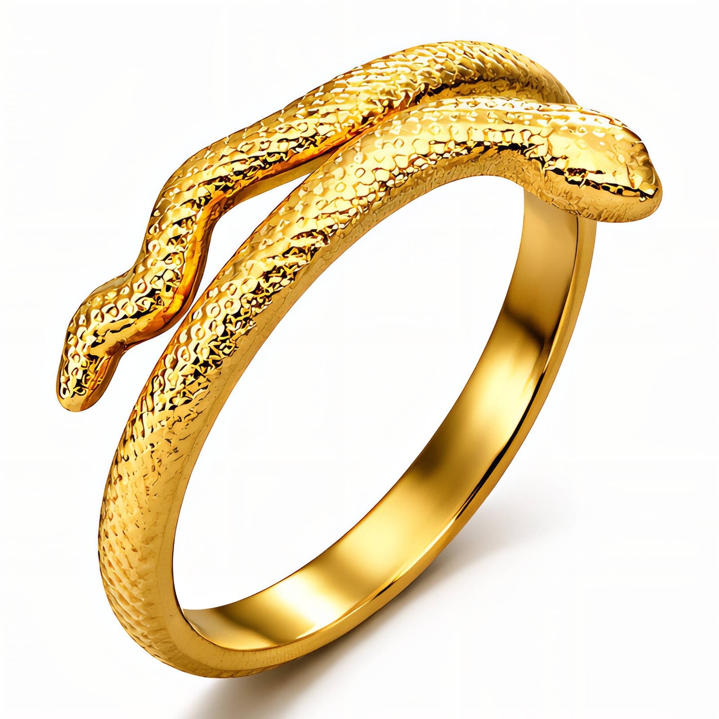 18K Gold Plated Steel Snakes Ring