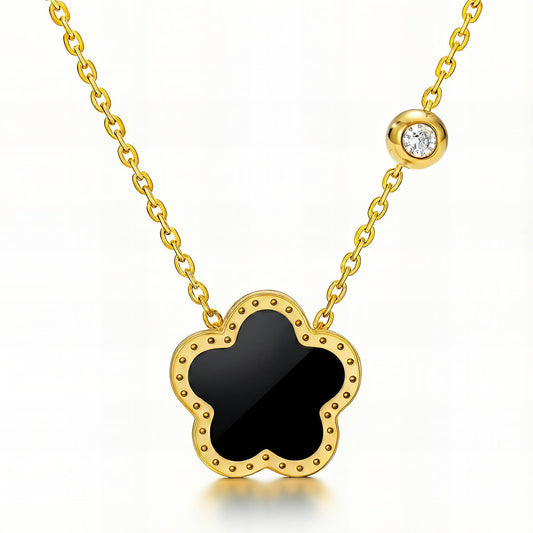 18K Gold Plated Steel Flower Necklace
