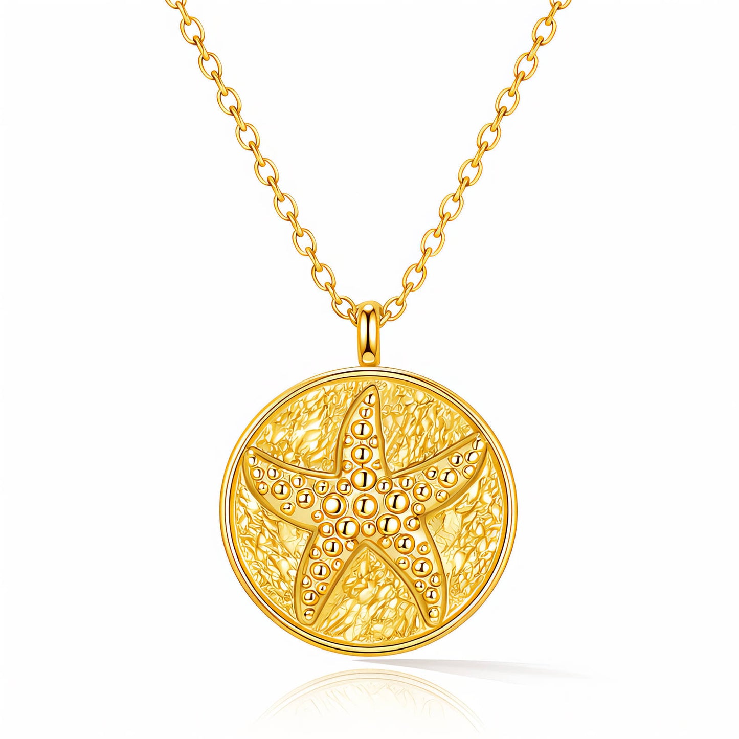 18K Gold Plated Steel Starfish Necklace