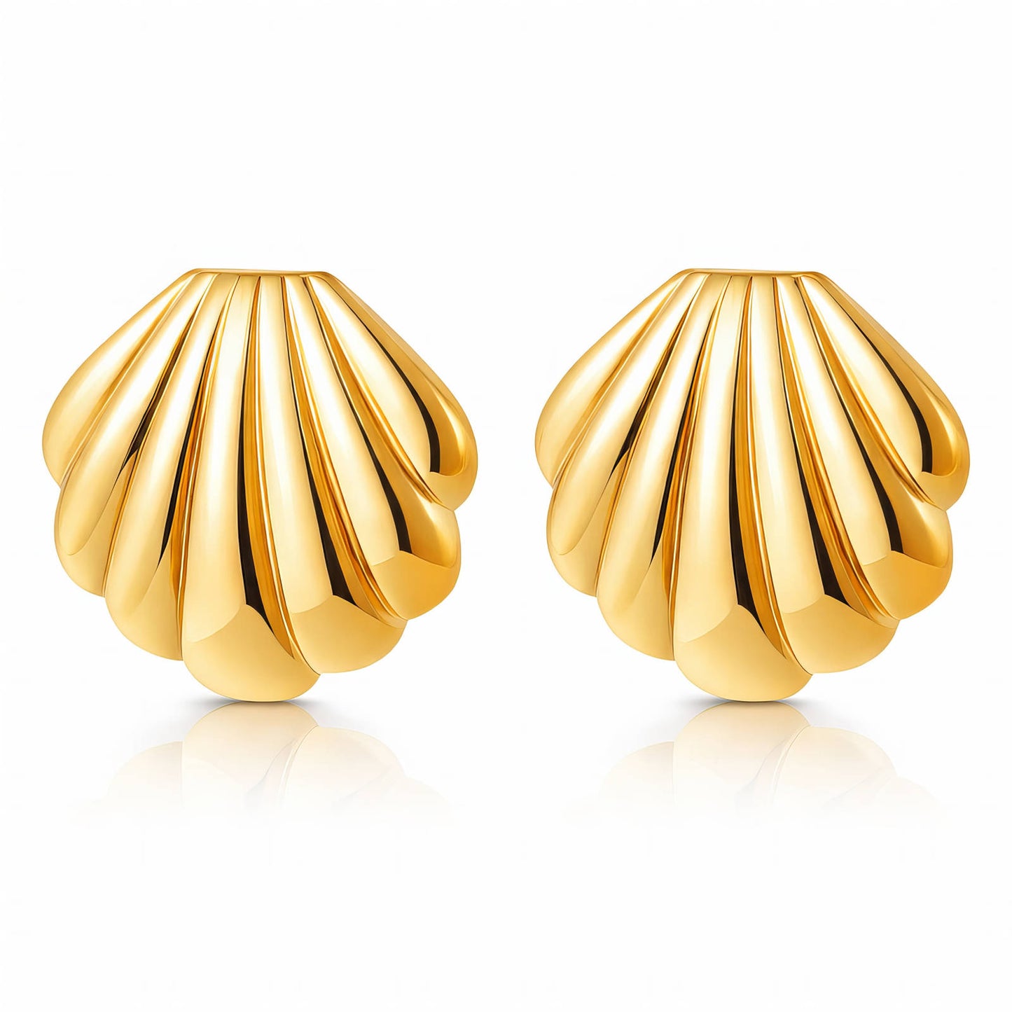 18K Gold Plated Steel Seashells Earrings