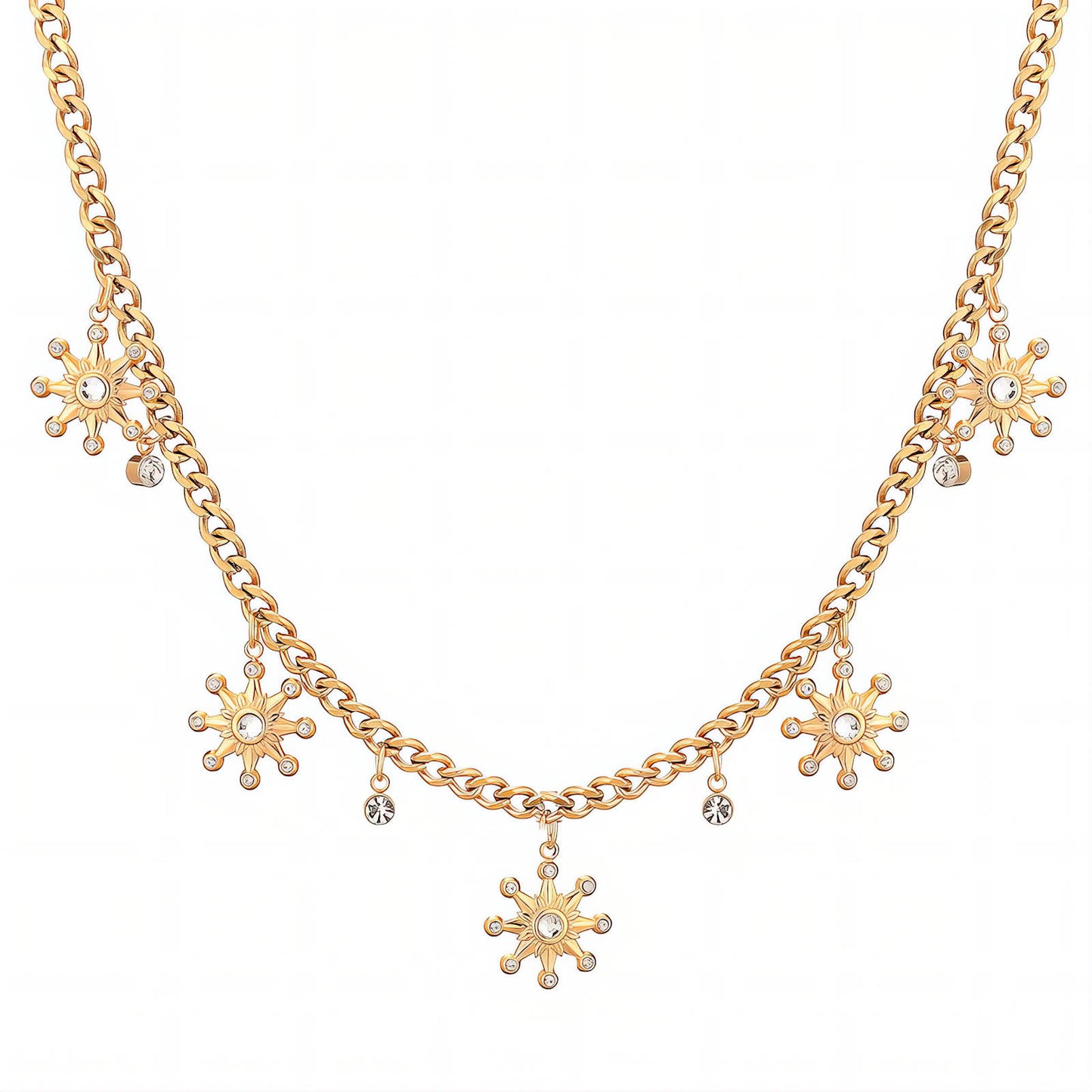 18K Gold Plated Steel Flower Meadow Necklace