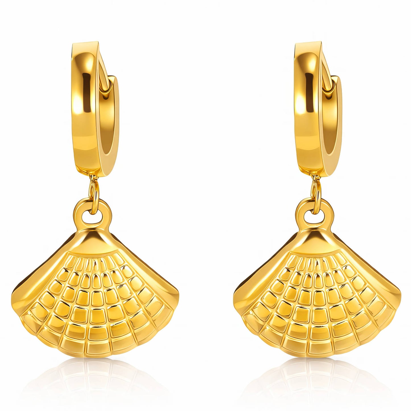 18K Gold Plated Steel Seashells Earrings